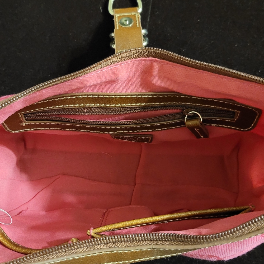 Vintage Ralph Lauren Chaps Milano Dark Pink Equestrian Buckle Purse New With Tag - Picture 13 of 16